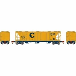 Athearn N PS-2 2893 3-Bay Covered Hopper, C&O #2052